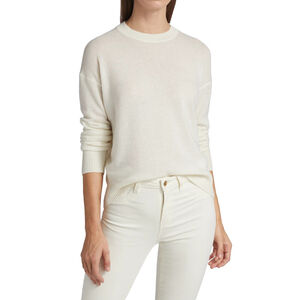 NWT Theory Feather Crewneck Cashmere Sweater Ivory White $275 - Size M